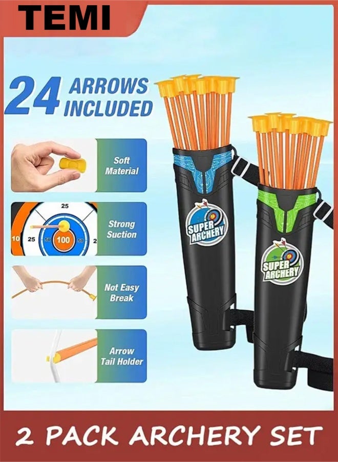 TEMI Archery Set - Includes  Bows,  Suction Cup Arrows & 2 Quivers & Standing Target, Outdoor Light Up Toys for Indoor Outdoor Sport Gifts for Boys Girls - Image 5